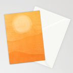 70s Style Golden Sunset Abstract Landscape Stationery Card Gallery Image 2