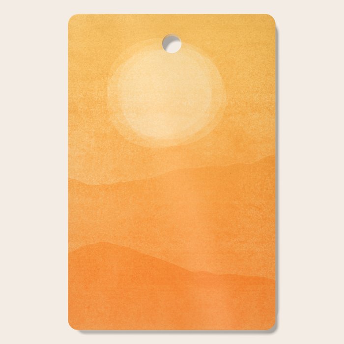 70s Style Golden Sunset Abstract Landscape Cutting Board Gallery Image 1