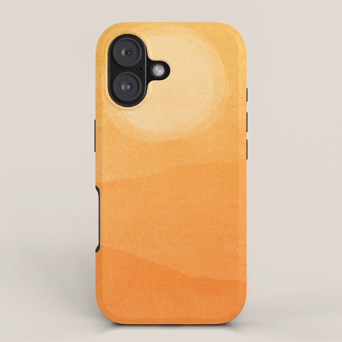 70s Style Golden Sunset Abstract Landscape iPhone Case Gallery Image 1