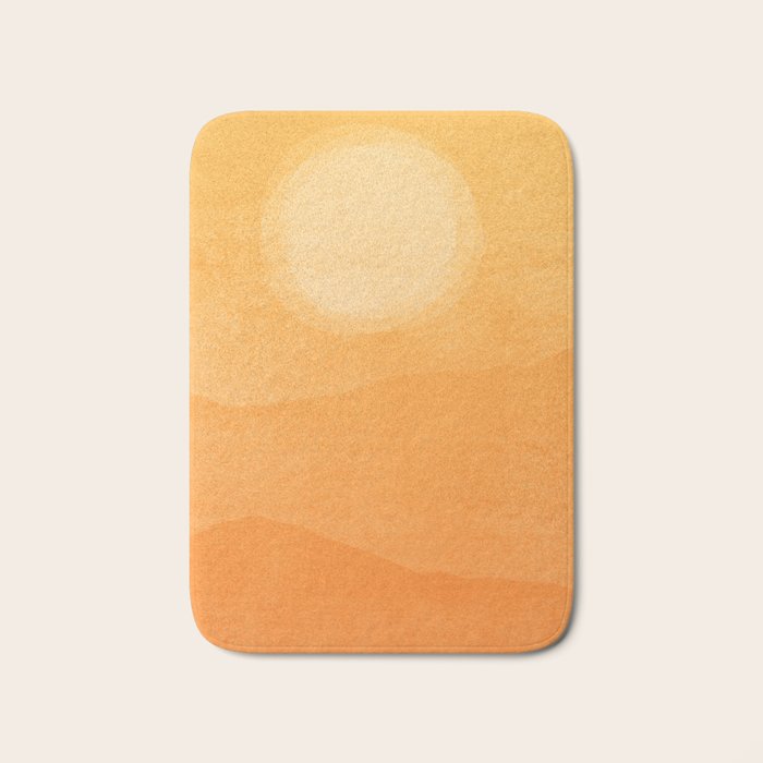70s Style Golden Sunset Abstract Landscape Bath Mat Gallery Image 1