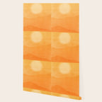 70s Style Golden Sunset Abstract Landscape Wallpaper Gallery Image 2