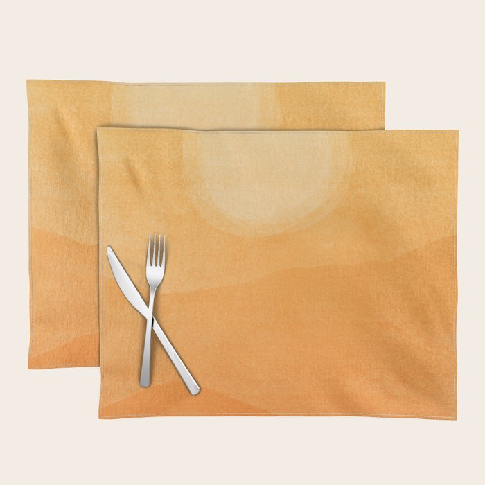70s Style Golden Sunset Abstract Landscape Placemat Gallery Image 1