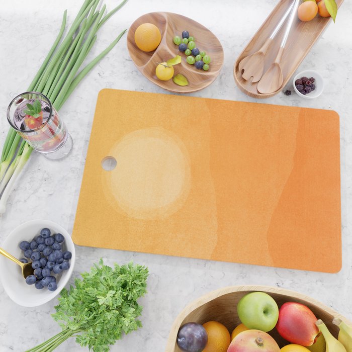 70s Style Golden Sunset Abstract Landscape Cutting Board Gallery Image 2