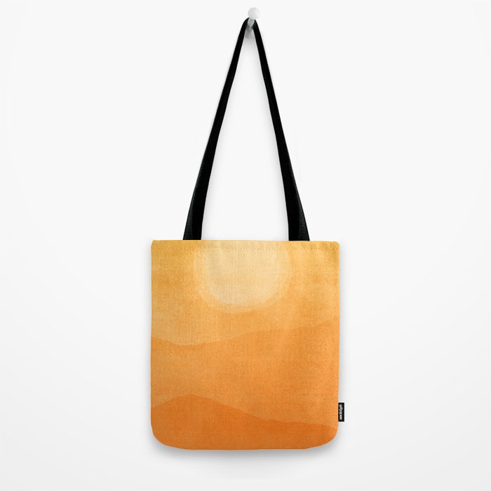 70s Style Golden Sunset Abstract Landscape Tote Bag Gallery Image 2