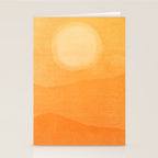 70s Style Golden Sunset Abstract Landscape Stationery Card Gallery Image 2