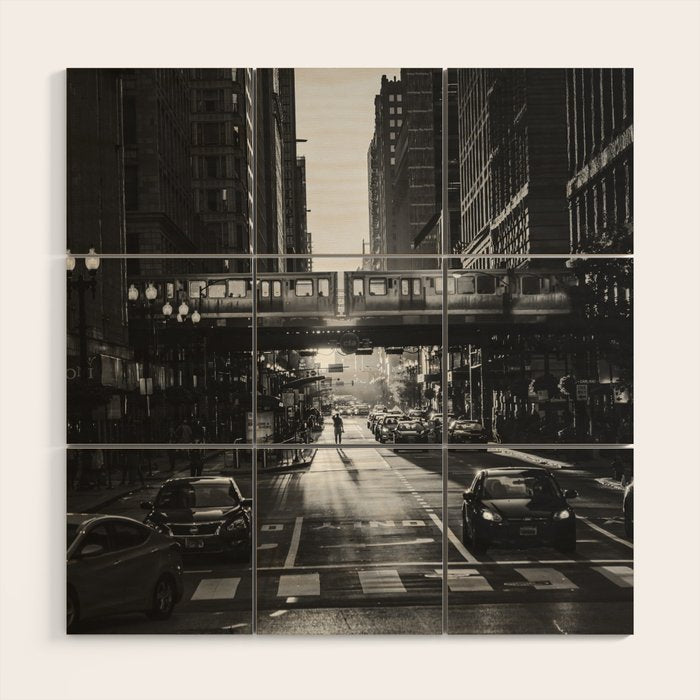 Chicago City Wood Wall Art Gallery Image 1
