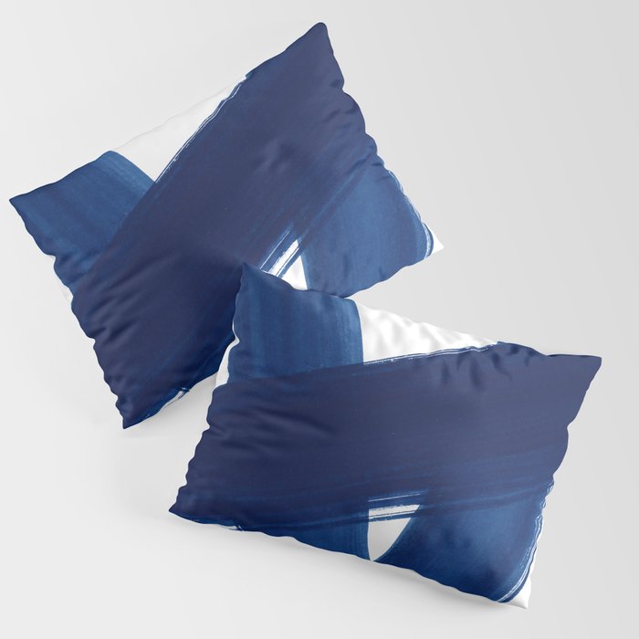 Indigo Abstract Brush Strokes | No. 4 Pillow Sham Gallery Image 3
