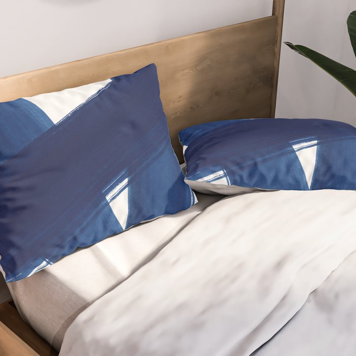 Indigo Abstract Brush Strokes | No. 4 Pillow Sham Gallery Image 2
