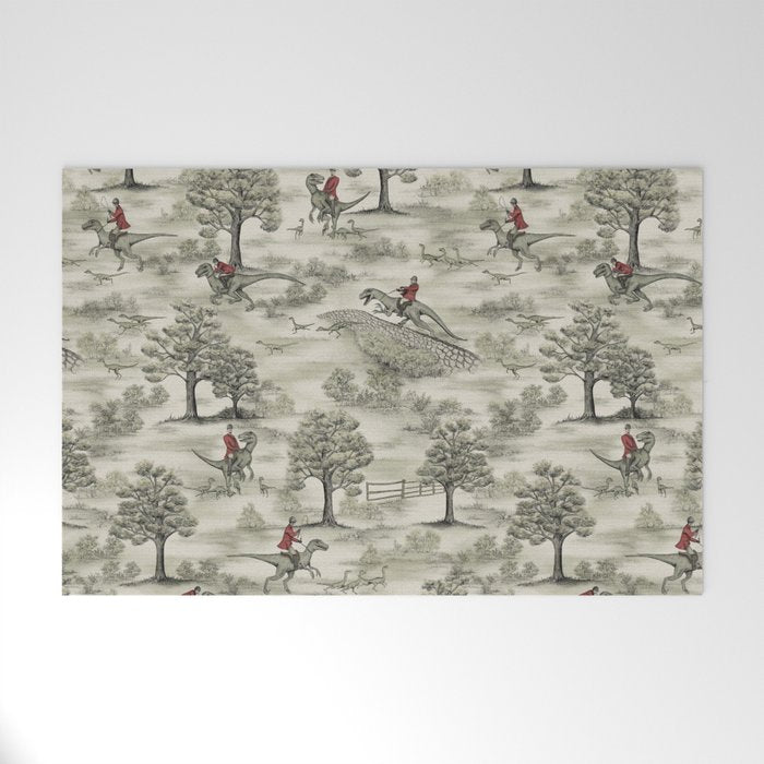 Not-So-Traditional English Fox Hunt with Dinosaurs Welcome Mat Gallery Image 1