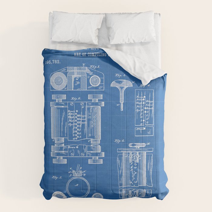 First Computer Patent - Technology Art - Blueprint Comforter Gallery Image 1