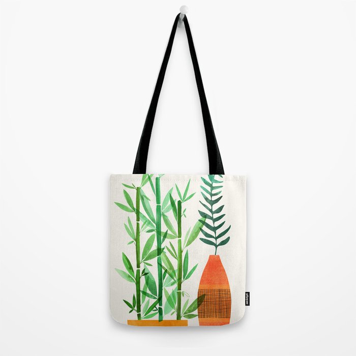 Bamboo and Fern Botanical Illustration Tote Bag Gallery Image 2