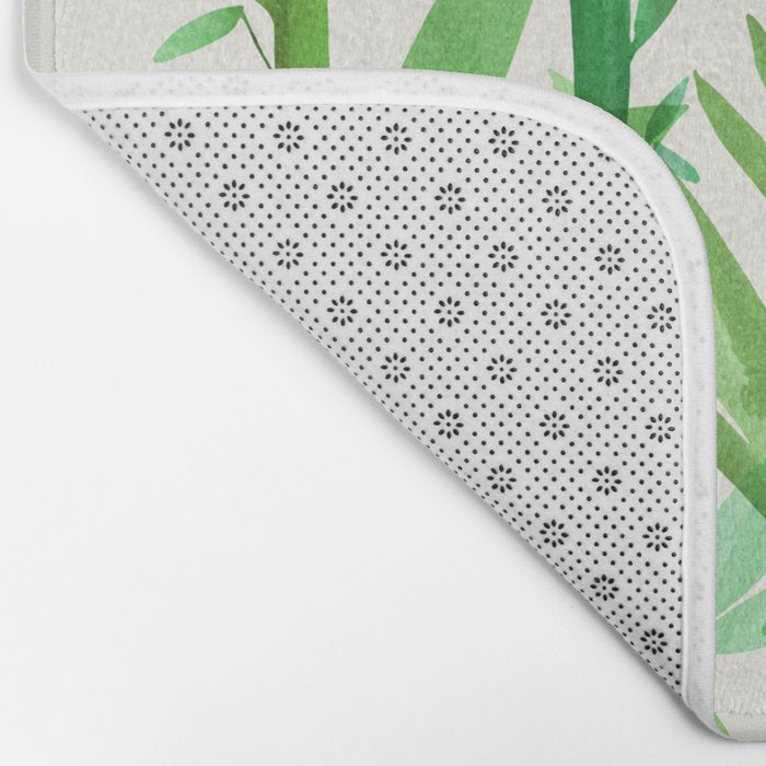 Bamboo and Fern Botanical Illustration Bath Mat Gallery Image 2