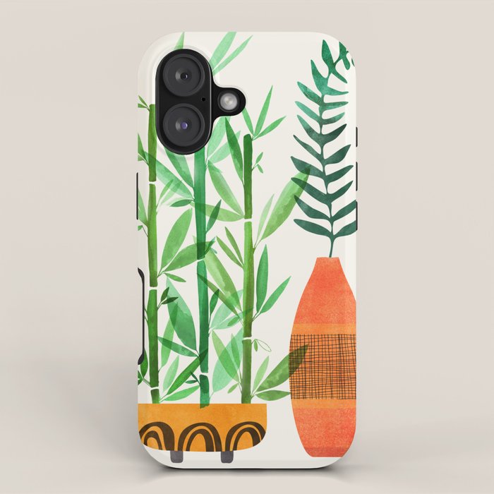 Bamboo and Fern Botanical Illustration iPhone Case Gallery Image 1