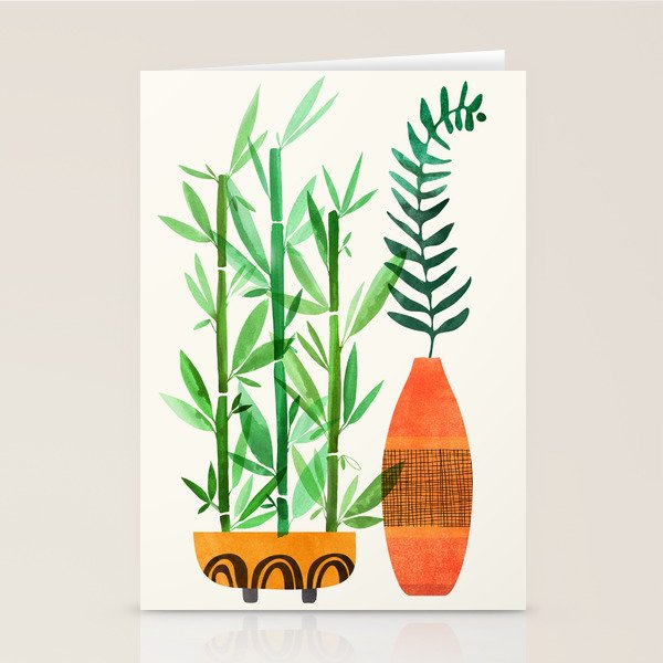 Bamboo and Fern Botanical Illustration Stationery Card Gallery Image 2
