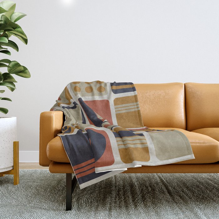 Retro Shapes Throw Blanket Gallery Image 1