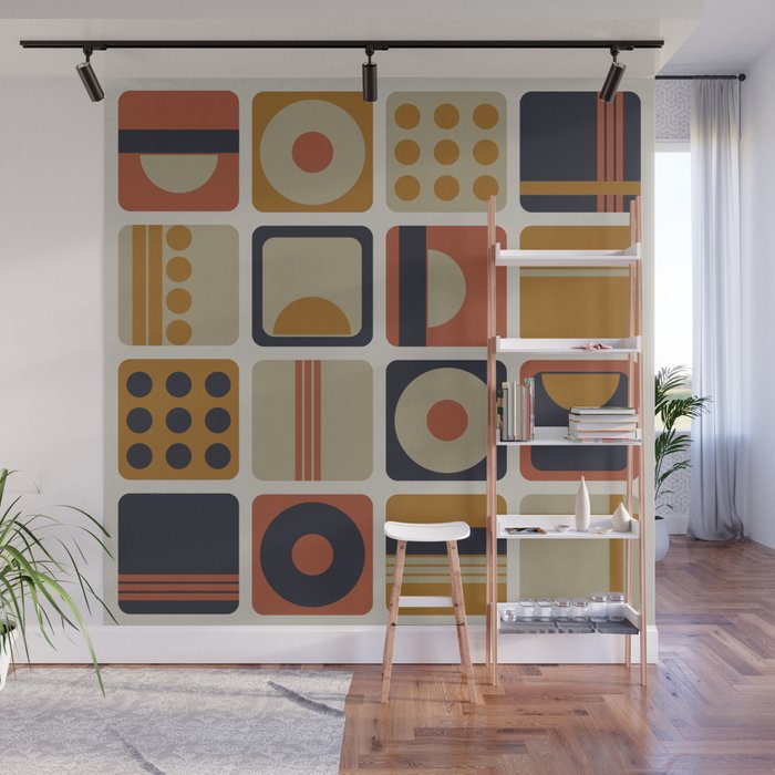 Retro Shapes Wall Mural Gallery Image 1