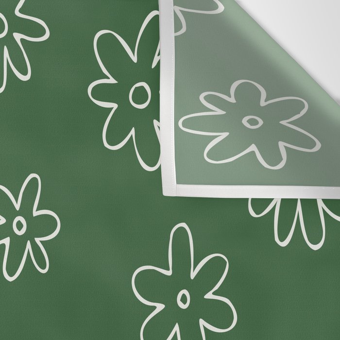 Green garden flower doodle art pattern Wall Tapestry Gallery Image 3
