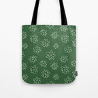 Green garden flower doodle art pattern Tote Bag Gallery Image 1