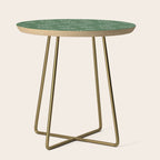 Green garden flower doodle art pattern Side Table Gallery Image 1