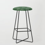 Green garden flower doodle art pattern Stool Gallery Image 1