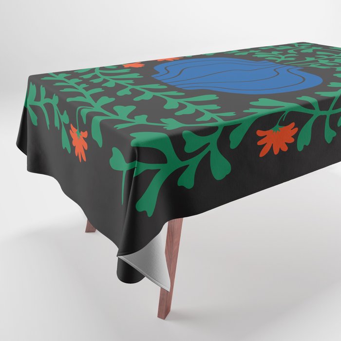 Summer Bloom: Midnight Rain Forest Tablecloth Gallery Image 1