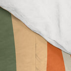 Retro Abstract New Groove Swirl Pattern in Mossy Sage Olive Green Apricot Orange Comforter Gallery Image 4