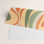 Retro Abstract New Groove Swirl Pattern in Mossy Sage Olive Green Apricot Orange Wrapping Paper Gallery Image 2