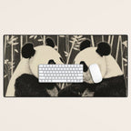 Bamboo Panda Dancing Pair Desk Mat Gallery Image 1