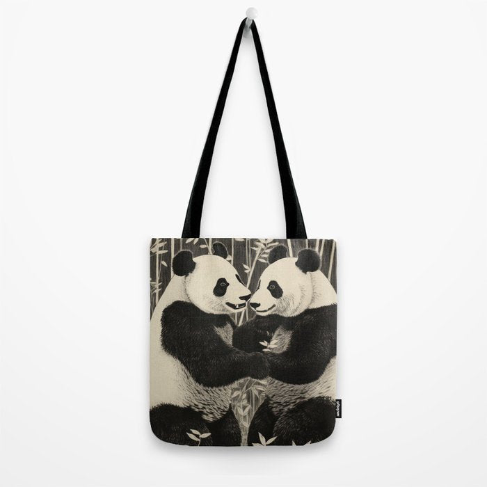 Bamboo Panda Dancing Pair Tote Bag Gallery Image 2