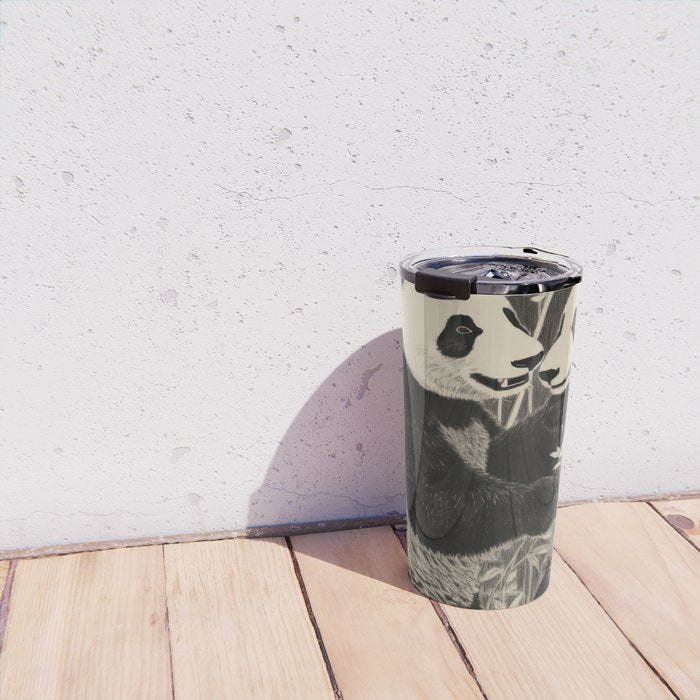 Bamboo Panda Dancing Pair Travel Mug Gallery Image 4