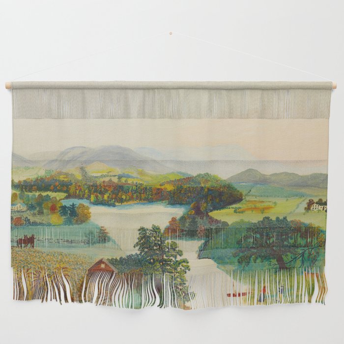 Anna Mary Robertson 'Grandma' Moses Upper Cambridge Valley American Folk Art Wall Hanging Gallery Image 1
