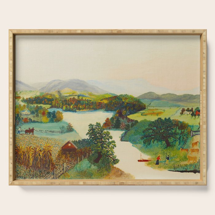 Anna Mary Robertson 'Grandma' Moses Upper Cambridge Valley American Folk Art Serving Tray Gallery Image 1