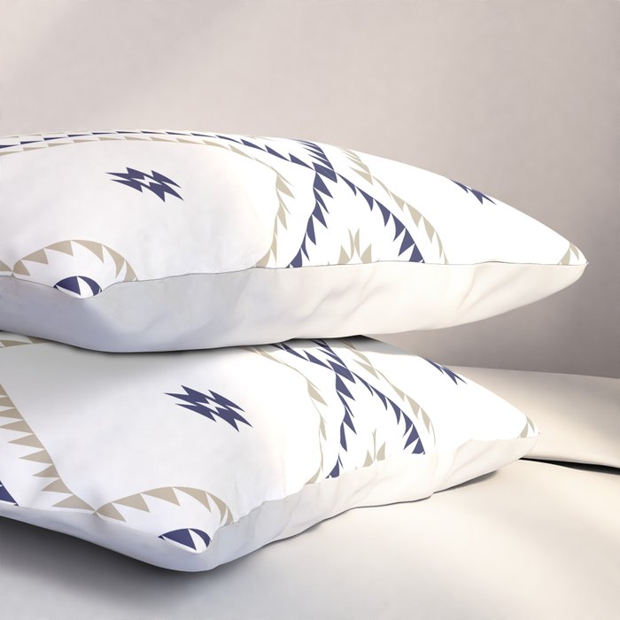 Southwestern Geometric - Tan Navy White Pillow Sham Gallery Image 3