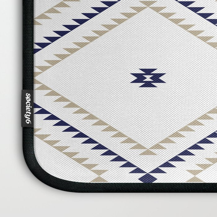 Southwestern Geometric - Tan Navy White Laptop Sleeve Gallery Image 3