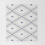 Southwestern Geometric - Tan Navy White Throw Blanket Gallery Image 2