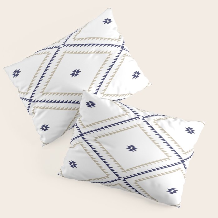 Southwestern Geometric - Tan Navy White Pillow Sham Gallery Image 3