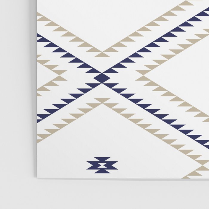 Southwestern Geometric - Tan Navy White Poster Gallery Image 3
