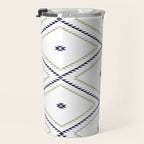 Southwestern Geometric - Tan Navy White Travel Mug Gallery Image 3