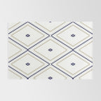 Southwestern Geometric - Tan Navy White Rug Gallery Image 2