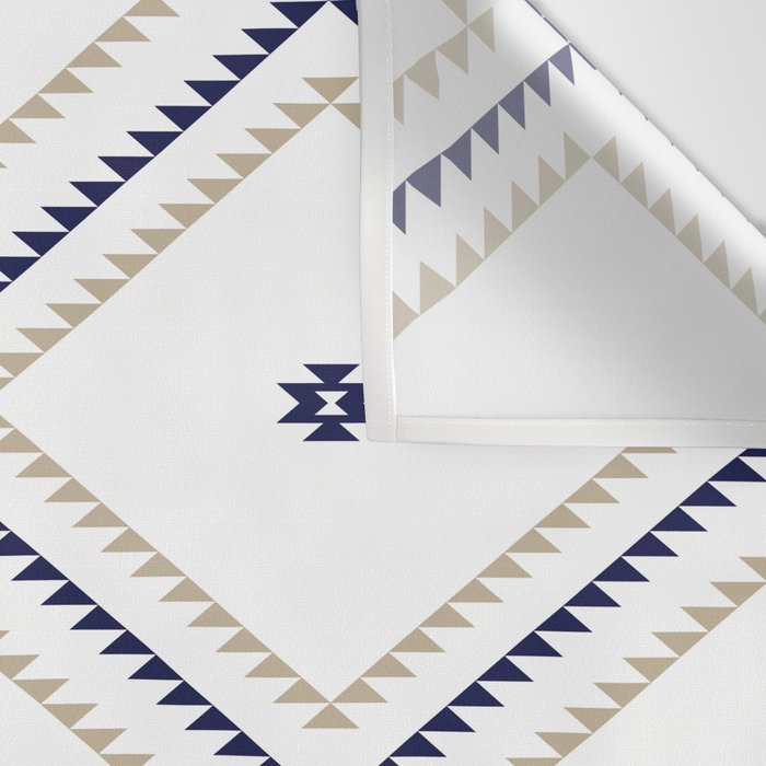 Southwestern Geometric - Tan Navy White Wall Tapestry Gallery Image 3
