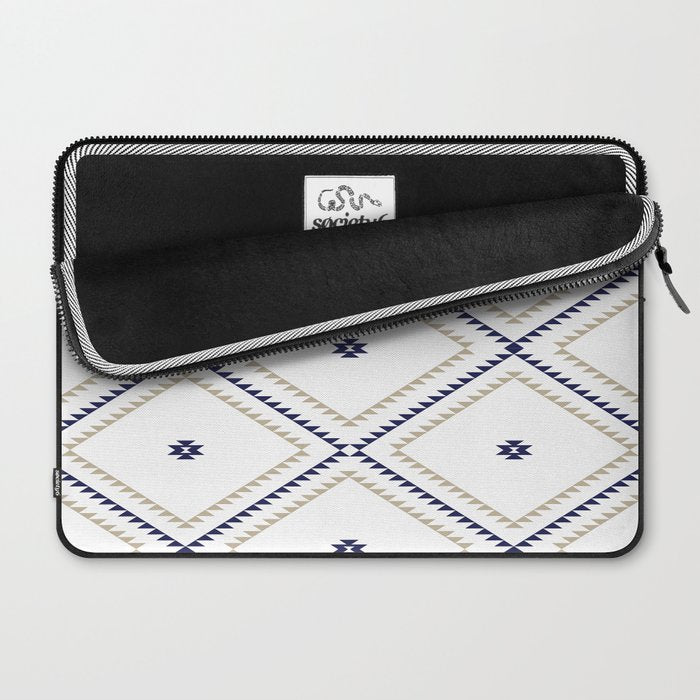 Southwestern Geometric - Tan Navy White Laptop Sleeve Gallery Image 2
