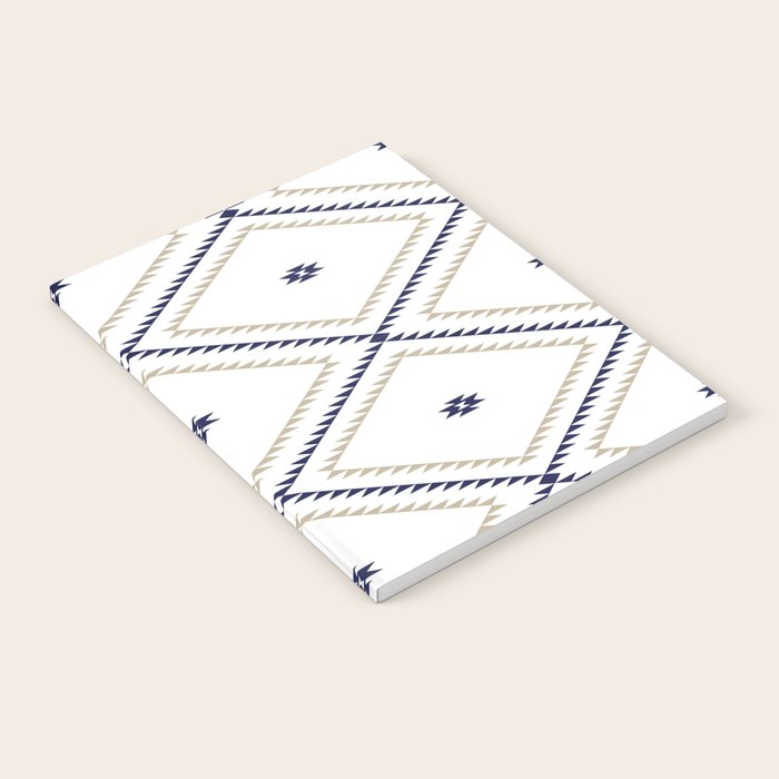 Southwestern Geometric - Tan Navy White Notebook Gallery Image 2
