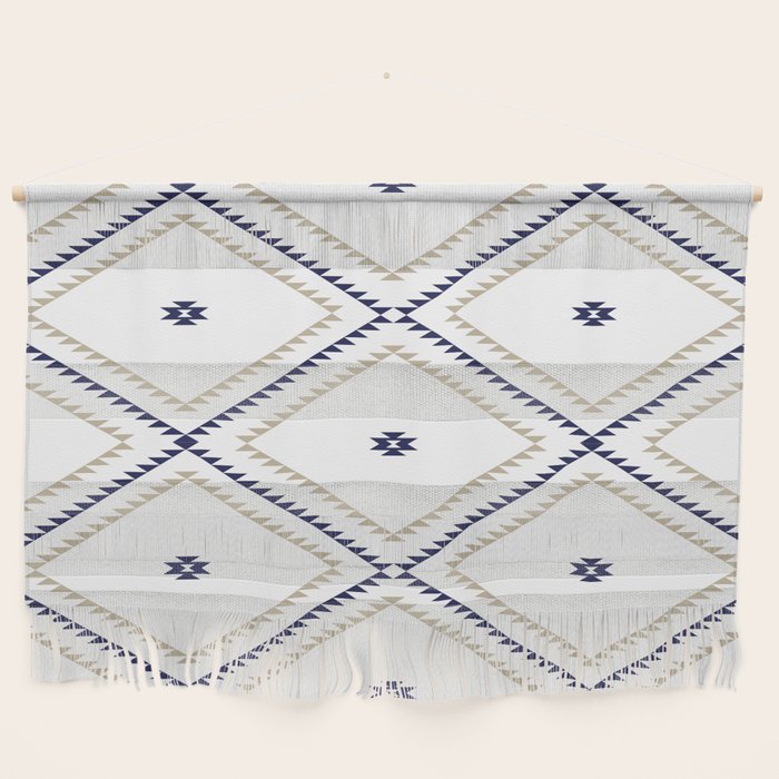 Southwestern Geometric - Tan Navy White Wall Hanging Gallery Image 1