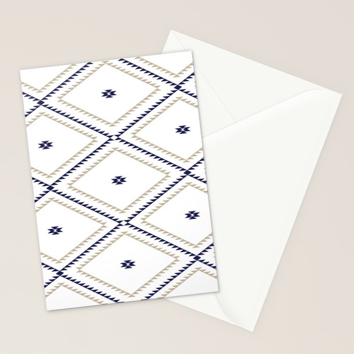Southwestern Geometric - Tan Navy White Stationery Card Gallery Image 2