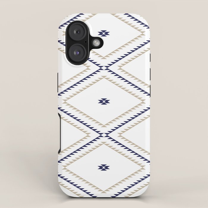 Southwestern Geometric - Tan Navy White iPhone Case Gallery Image 1