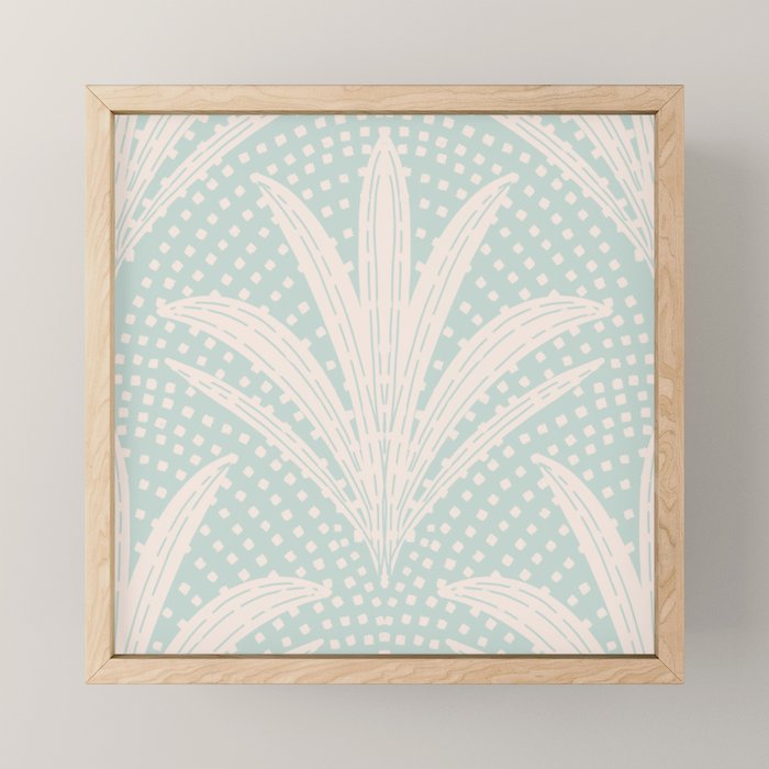 Boho Rustic Palm Radiance Soft Blue Mini Art Print Gallery Image 1