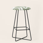 Liquid Swirl Abstract Pattern in Sage Green and White Stool Gallery Image 1