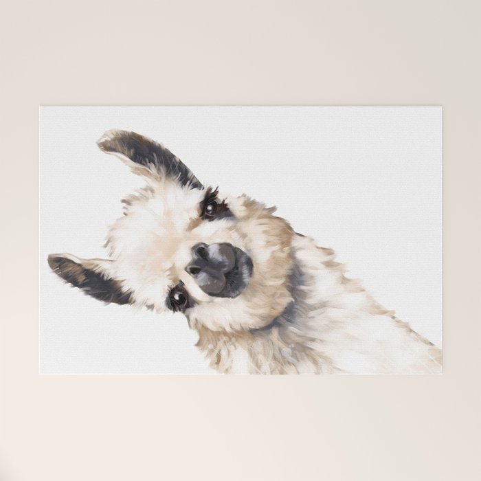 Sneaky Llama White Welcome Mat Gallery Image 1