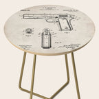 Colt Pistol Patent - Browning 1911 Colt Art - Antique Side Table Gallery Image 2