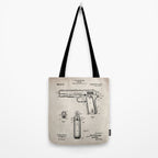 Colt Pistol Patent - Browning 1911 Colt Art - Antique Tote Bag Gallery Image 2